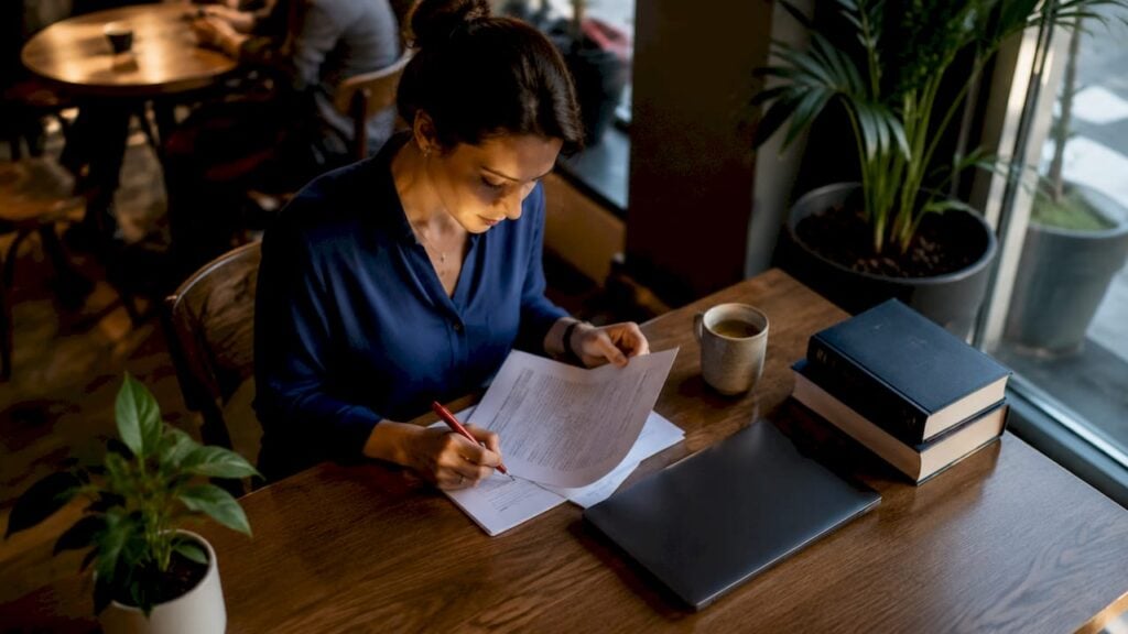 Creator reviewing copyright registration forms