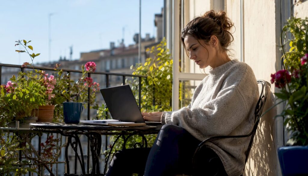 Woman reviewing social media impersonation profiles